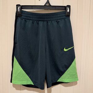 Boys Nike dri-fit shorts size medium dark green and black